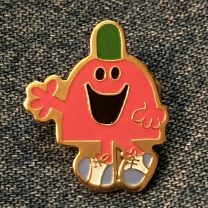 Mr. Chatterbox Brooch Pin ~ from Mr. Men Series by Roger Hargreaves ~ 80's vintage