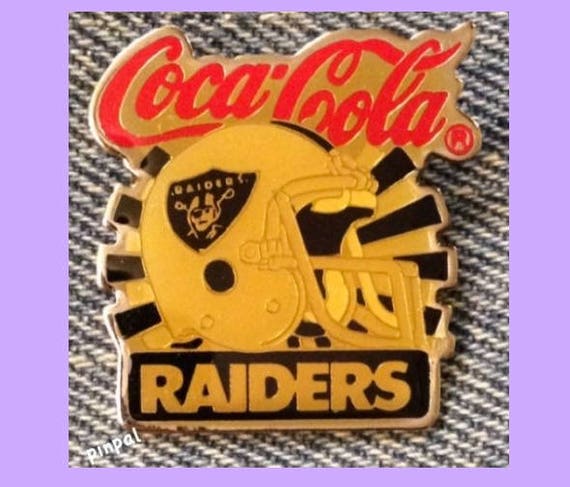 Oakland Raiders Pin Nfl Football 80 S Vintage Coca Etsy