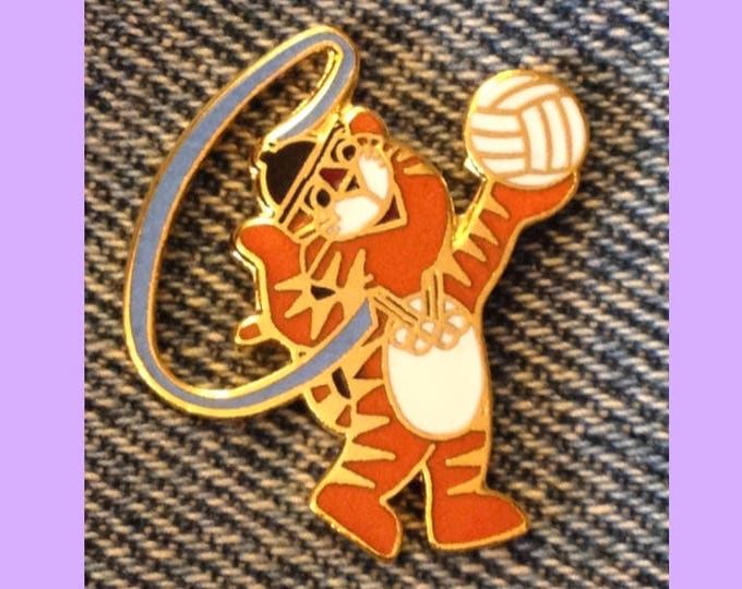 Volleyball Olympic Pin~1988 Seoul~Mascot~Hodori the Tiger~by HoHo NYC