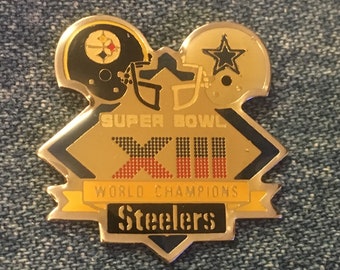 Pittsburgh Steelers Lapel Pin ~ Super Bowl 13 ~ XIII ~ World Champions ~ NFL ~ Football ~ Issued 1988 by Peter David Inc.