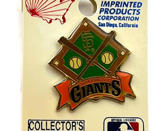 【額付き】2009 GIANTS G-Po PINS COLLECTION San Francisco Giants Vintage Pin ~ Cross Bats Over Diamond ~MLB