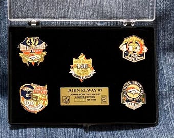 John Elway #7 Commemorative LE Pin Set of 5 ~ 1999 Vintage by