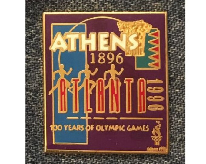1996 Atlanta Summer Games Olympic Pin ~ Athens 1896 ~ 100 Years