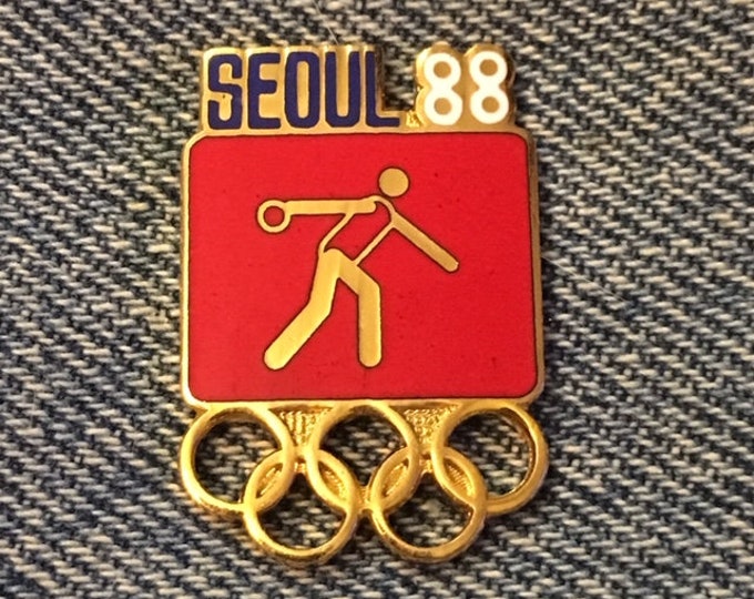 Bowling Olympic Pin ~ 1988 Seoul ~ Pictogram ~ Cloisonne by HoHo NYC