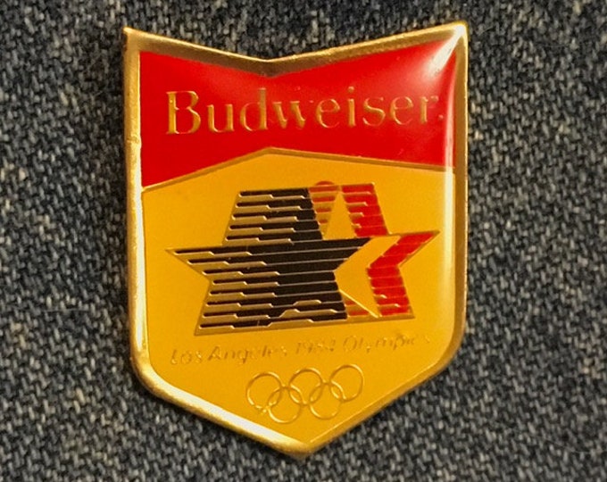 Budweiser Olympic Sponsor Pin ~ 1984 Los Angeles with Stars in Motion