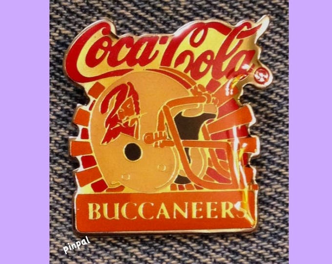Tampa Bay Buccaneers Brooch Pin ~ NFL ~ Football ~ 80's vintage ~ Coca Cola ~ Coke