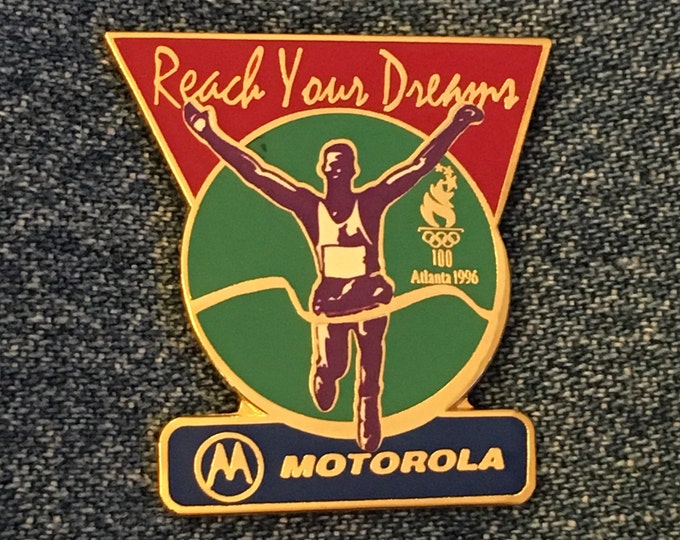 1996 Olympic Lapel Pin ~ Track & Field ~ Sponsor ~ Motorola