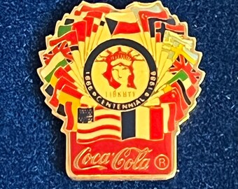 Vintage 1985 Flags of Freedom Set of 5 Pins ~ Coca Cola ~ Enamel