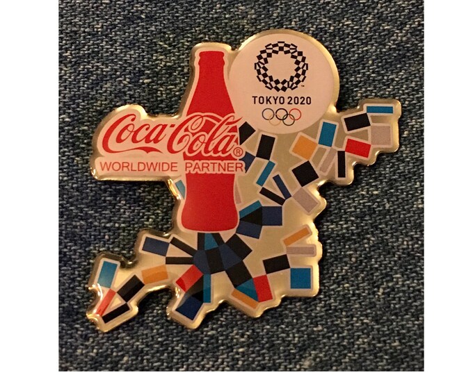 Tokyo 2020 Olympic Lapel Pin ~ World Wide Partner ~ Coca Cola ~ Coke