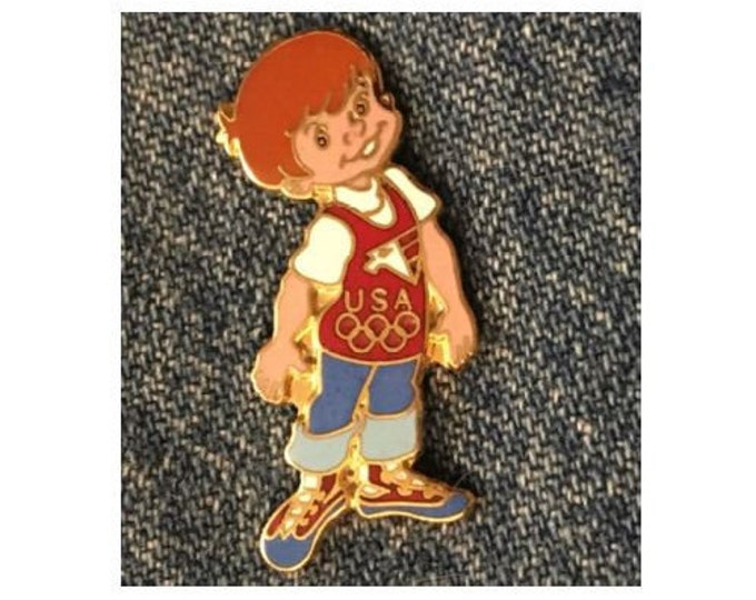 1988 Seoul Olympic Pin ~ Niki Standing ~ Hanna-Barbera Olympikids Cartoon Collection