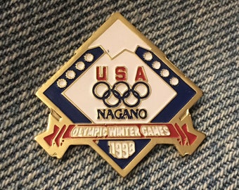 スノーボード　カバー付き　長野オリンピック　シリアルナンバー入りヴィンテージ 1998 Vintage Olympic Pin ~ Nagano Winter Games ~ USA Team ~ by