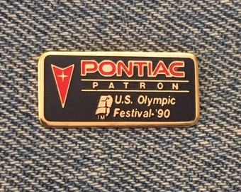 Pontiac Automotive Lapel Pin ~ Patron ~ 1990 U.S. Olympic Festival ~ Car