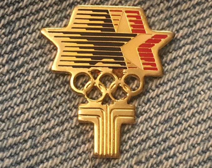 Transamerica  Olympic Sponsor Pin ~ 1984 Los Angeles with Stars in Motion Logo