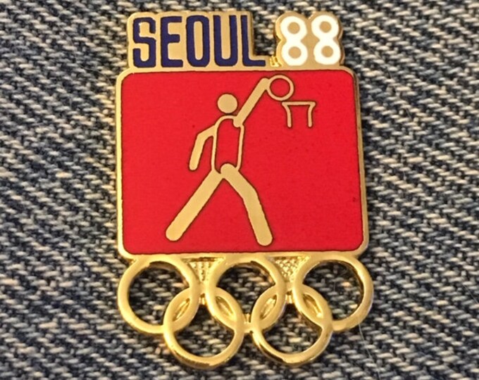 Basketball Olympic Pin ~ 1988 Seoul ~ Pictogram ~ Cloisonne by HoHo NYC