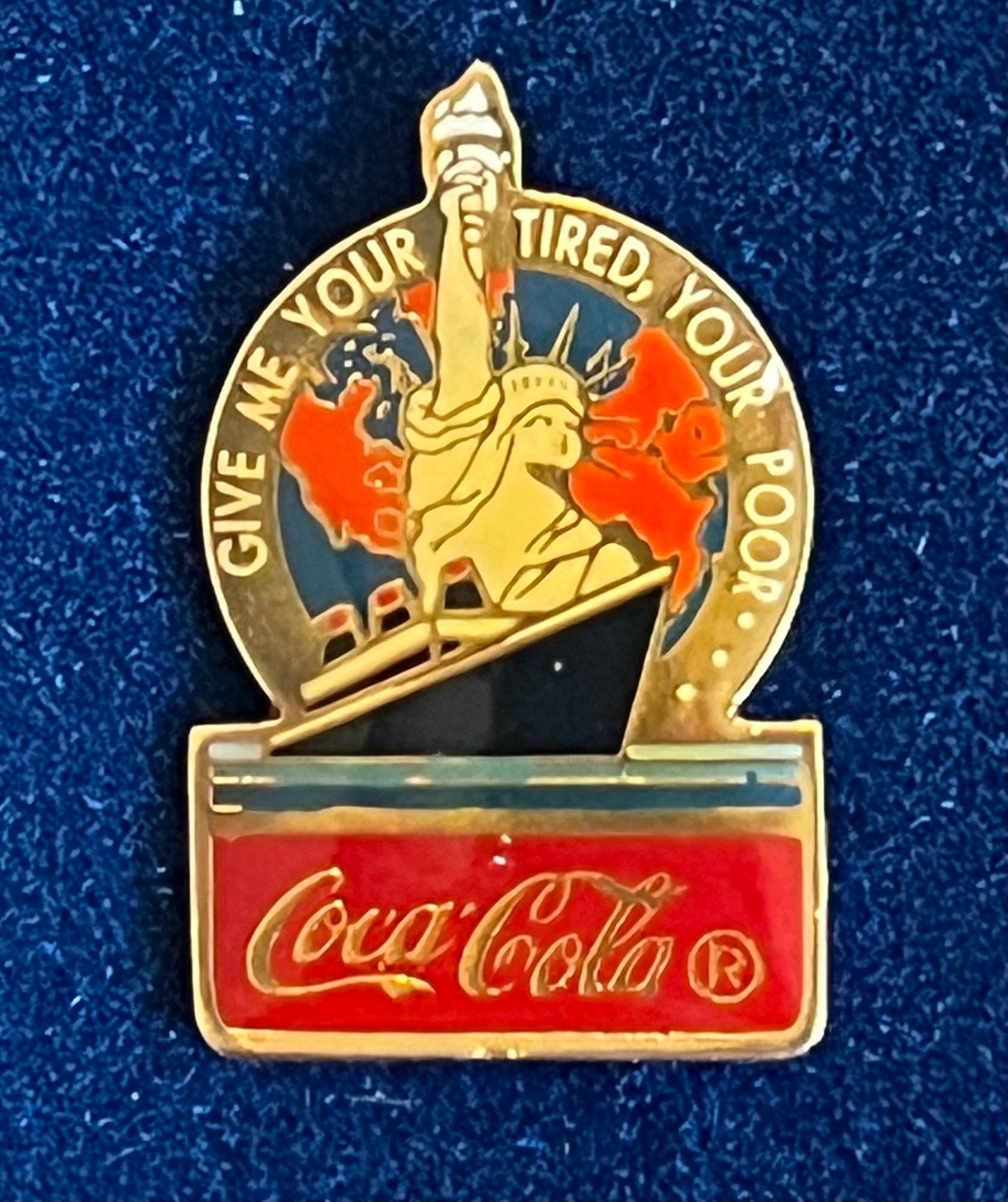 Vintage 1985 Flags of Freedom Set of 5 Pins ~ Coca Cola ~ Enamel