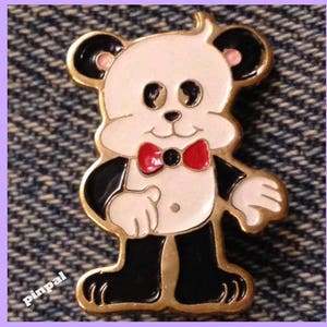 Chewie Newgett Collector Brooch Pin ~ Theodore the Panda Character by Stewart Moskowitz ~ 1982 Vintage