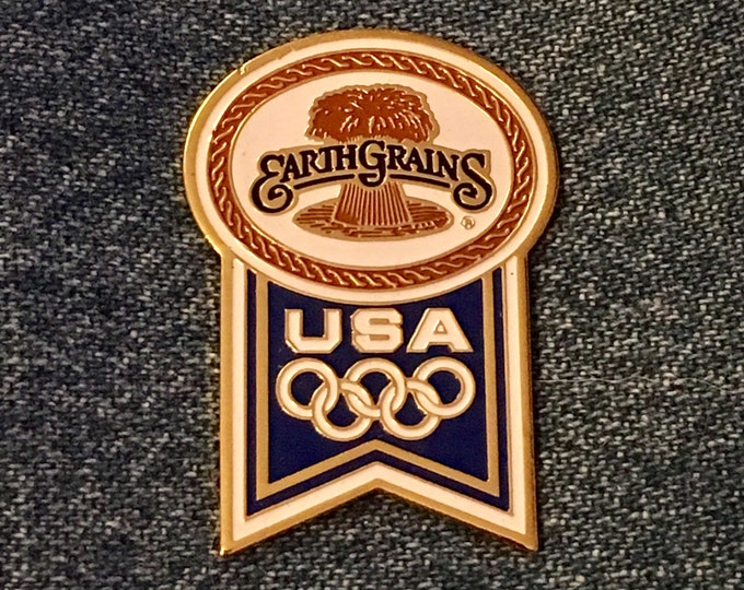 1996 Olympic Lapel Pin ~ USA Team ~ 5 Rings ~ USA Team ~ Sponsor ~ EarthGrains