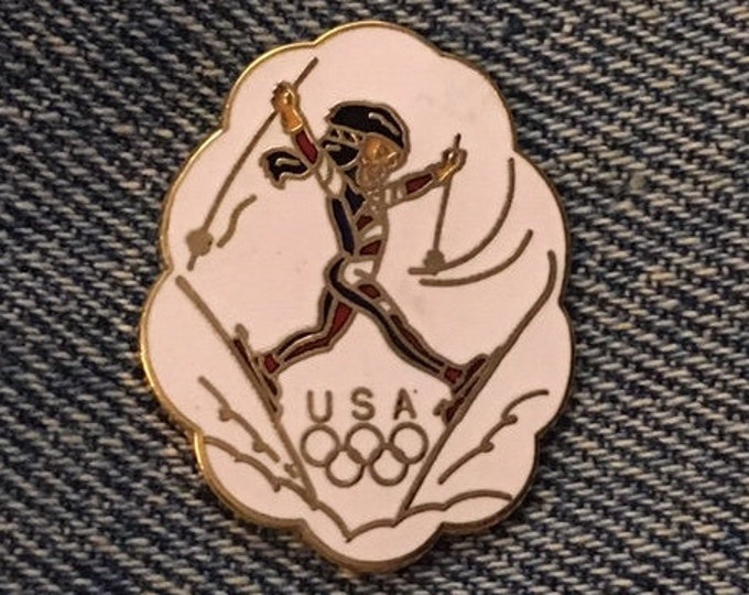 Freestyle Skiing Olympic Pin ~ 1988 Calgary ~ from Hanna-Barbera Olympikids Cartoon Collection