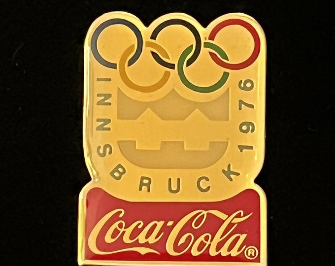 1976 Innsbruck Olympic Pin ~ Sponsor ~ Coca Cola ~ Coke ~ Commemorative Poster by HoHo NYC