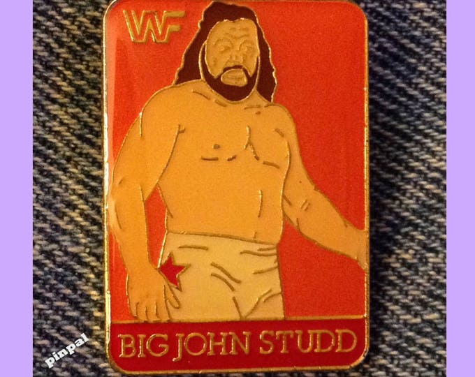 Wrestling Brooch Pin ~ Big John Studd ~ 80's Vintage WWF