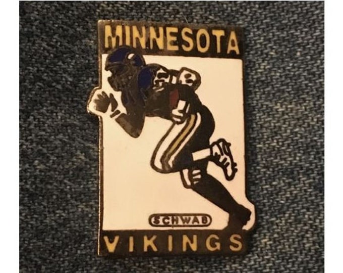 1990 Minnesota Vikings Lapel Pin ~ NFL Sponsor: Charles Schwab ~ Football ~ Vintage by Peter David Inc.