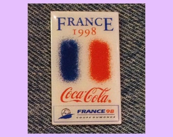 1998 World Cup Soccer ~ Football Pin ~ Flag ~ France ~ Coca Cola ~ Coke ~ Sponsor
