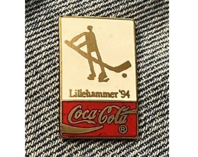 1994 Lillehammer Olympic Pin ~ Sponsor ~ Coca-Cola ~ Ice Hockey ~ by HoHo NYC