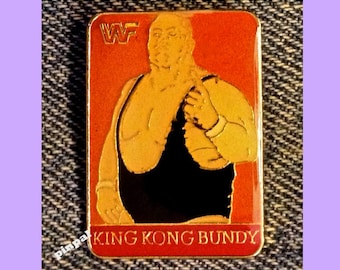 Wrestling Brooch Pin ~ King Kong Bundy ~  80's Vintage WWF