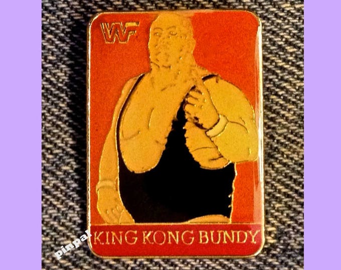 Wrestling Brooch Pin ~ King Kong Bundy ~  80's Vintage WWF