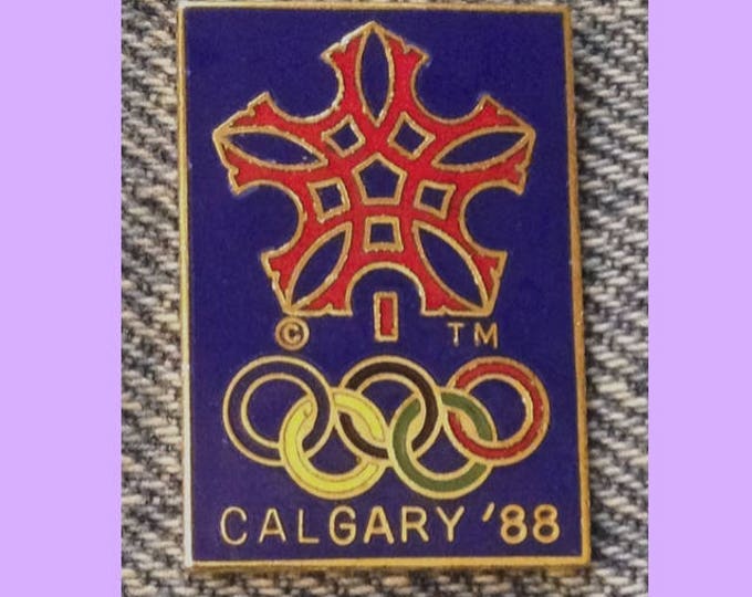 1988 Calgary Olympic Pin ~ Game Logo ~ Blue ~ Cloisonne by HoHo NYC