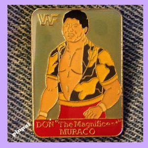 Ringen Brosche Pin ~ Don The Magnificent Muraco ~ 80er Jahre Vintage WWF