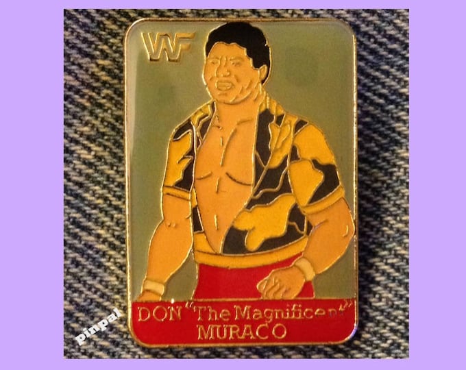 Wrestling Brooch Pin ~ Don The Magnificent Muraco ~  80's Vintage WWF