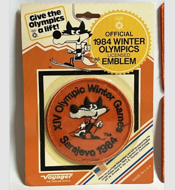Set of 3 ~ 1984 Sarajevo Winter Olympics Vintage Sew-on Embroidery
