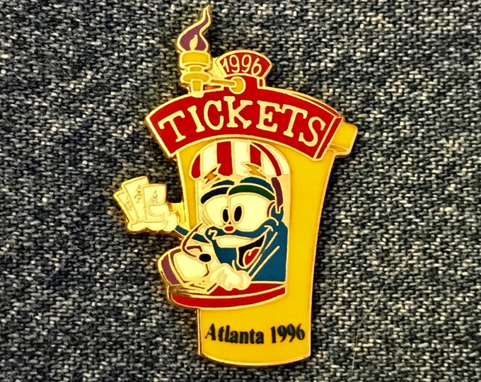 Mascot IZZY ~ 1996 Olympic Lapel Pin ~ Tickets ~ Ticket Booth ~ Summer Games