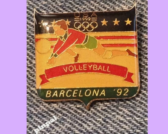 Volleyball Olympic Pin ~ 1992 Barcelona Summer Games ~ USA Team~Fundraising