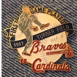1997 First Game Played at Turner Field ~ Lapel Pin ~ Atlanta Braves Vs St. Louis Cardinals ~ MLB ~ Baseball ~ by C.P.&D.