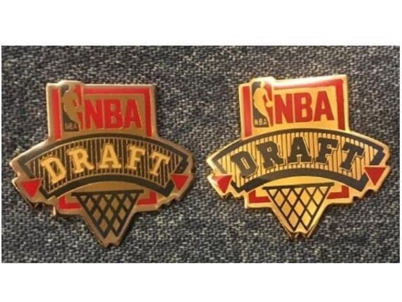 NBA Draft Lapel Pin ~ Set of 2 ~ Silver & Goldtone Backs