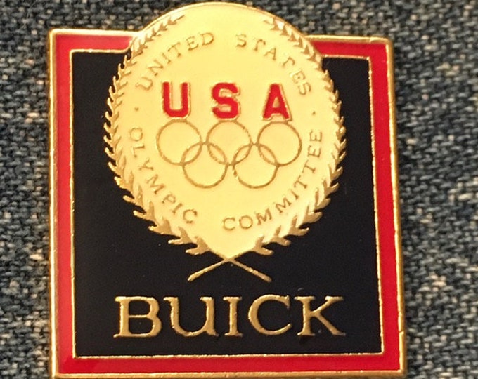 Buick Olympic Sponsor Pin ~ 1984 Los Angeles ~ USA Team ~ 5 Rings