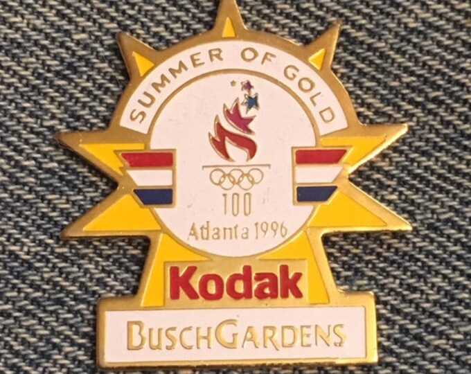 1996 Olympic Lapel Pin ~ Kodak & Bush Gardens ~ Official Sponsor Atlanta Summer Games