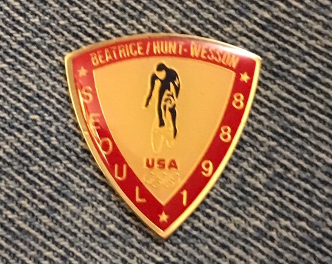 Cycling Olympic Pin ~ Sponsor ~ Beatrice ~ Hunt ~ Wesson ~ 1988 Seoul, Korea