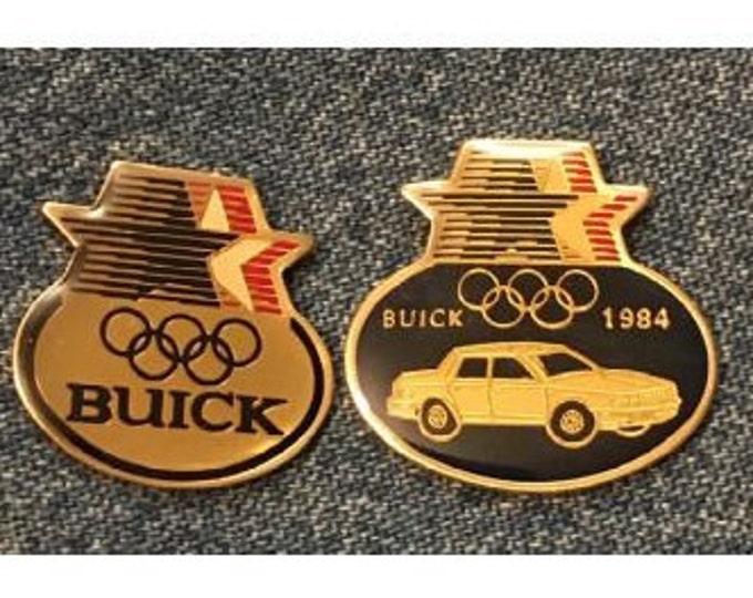 Buick Olympic Sponsor Pin ~ 1984 Los Angeles with Stars in Motion