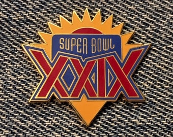 Vintage 1995 Super Bowl 29 Pin~XXIX at Miami, FL ~ San Francisco 49ers ~ San Diego Chargers
