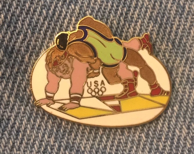 Wrestling Olympic Pin ~ 1988 Seoul ~ from Hanna-Barbera Cartoon Collection