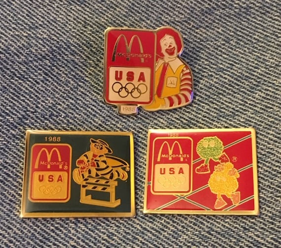 Mcdonald's 1988 Olympic USA Team Sponsor Pins ~ Calgary ~ Seoul