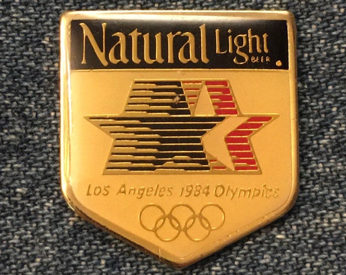 Natural Light Olympic Sponsor Pin ~ 1984 Los Angeles with Stars in Motion