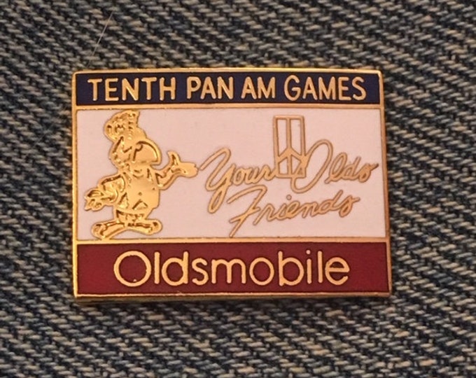 Oldsmobile Automotive Lapel Pin ~ Sponsor ~ 1987 Tenth Pan Am Games ~ Indianapolis ~ Car