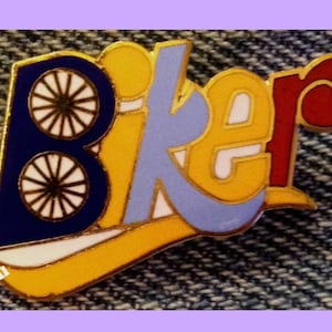 Biker Brooch Pin ~ Cycling ~ Bicycle  ~ 80&#39;s vintage cloisonne