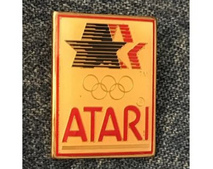 1984 ATARI Brooch Pin ~ Sponsor Logo ~ Los Angeles ~ Stars in Motion