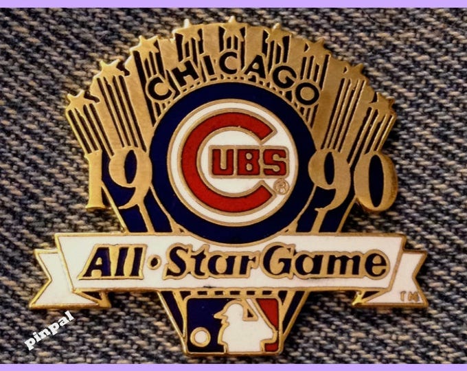 1990 Chicago Cubs Lapel Pin ~ Gold tone ~ All Star Game ~ MLB ~ Baseball ~ by Peter David