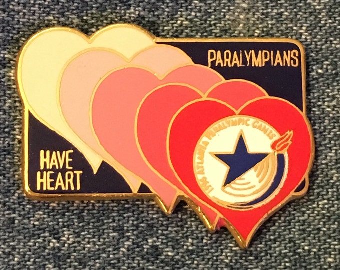 1996 Paralympic Lapel Pin ~ Paralympians ~ Have Heart ~ Centennial Olympic Summer Games